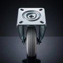 100mm Fixed Castor – Grey Rubber Wheel, 75kg Load Capacity