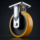 200mm Fixed Heavy Duty Castor - Polyurethane on Cast Iron Wheel