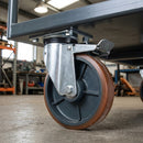 175mm Braked Castor - Polyurethane on Cast Iron
