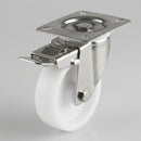 60mm Braked Castor – 316 Stainless Steel with Nylon Wheel