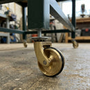 32mm Brass Swivel Castor – Rubber Tyre, Threaded Stem