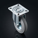 200mm Pressed Steel Swivel Castor – 180kg Load Capacity