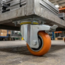 125mm Heavy Duty Swivel Braked Castors with Polyurethane Wheel