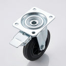 200mm Directional Lock Castor Black Rubber
