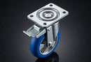 200mm Braked Castor – Polyurethane Wheel on Aluminium Centre