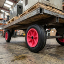 400mm Heavy Duty Rubber Trolley Wheels 1" Bore