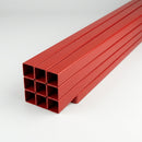 Red Steel Square Tube 25 x 25mm, 3m Length (Pack of 8)