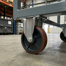150mm Fixed Castor - Polyurethane on Cast Iron, 50mm Tread