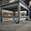 100mm Swivel Bolt Hole Castor | Anti-Static Grey Polyurethane Wheel | 125kg Load Capacity