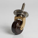 38mm Brass Swivel Castor – Brown Wheel, Threaded Stem