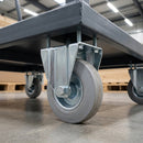 200mm Pressed Steel Fixed Castor – 180kg Load Capacity