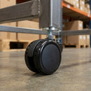 75mm Twin Wheel Castor with M8x15mm Threaded Stem