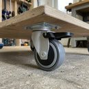 75mm Braked Furniture Castor – Soft Grey Wheel