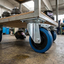 160mm Directional Lock Castor Blue Non-Marking Rubber 300kg Load Capacity