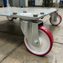 125mm Swivel Castor 300kg Load Capacity Red Polyurethane Wheel
