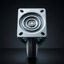 200mm Pressed Steel Fixed Castor – 180kg Load Capacity