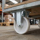 160mm Fixed Castor - White Nylon Wheel