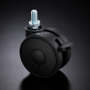 50mm Black Synthetic Twin Wheel Brake Rubber Swivel M10x15mm