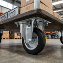 160mm Fixed Castor with Black Rubber Wheel and Metal Centre