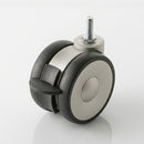65mm Twin Wheel Designer Braked Castor - M10 Threaded Stem