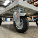 150mm Pressed Steel Directional Brake Castor – Black Rubber Wheel