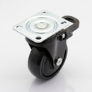 50mm Braked Furniture Castor – Soft Black Wheel