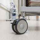 100mm Twin Wheel Medical Castor with Threaded Stem and Brake