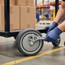 Premium 125mm Diameter Wheel with Grey Thermoplastic Rubber Tread and Nylon Centre for Heavy Load Applications