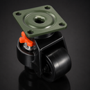 75mm Black Footmaster Levelling Castor - Top Plate Fitting