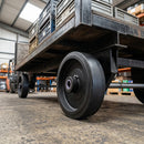 Black Rubber Wheel 200mm Cast Iron 25.4mm Roller Bearing