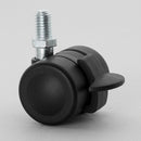 35mm Low Level Braked Castor with M8 Threaded Stem