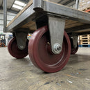 Red Polyurethane Wheel 125mm Cast Iron 15mm