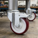 100mm Braked Bolt Hole Castor - Polyurethane Wheel