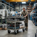 Dark Slate Gray 75mm Pressed Steel Swivel Castor Wheel - Black Polypropylene & 4-Hole Top Plate - 75kg Max Load
