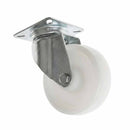 White Smoke Pressed Steel Swivel Castors With White Nylon Wheel - 50mm & 75mm