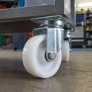 Slate Gray Pressed Steel Swivel Castors With White Nylon Wheel - 50mm & 75mm