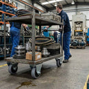 75mm Fixed Castor With Grey Rubber on Polypropylene Wheel & 4-Bolt-Hole - 70kg Load Capacity