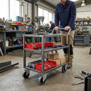 White Smoke 75mm Swivel Castor With Grey Rubber on Polypropylene Wheel & 4-Hole Top Plate - 70kg Load Capacity