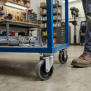 Dark Gray 75mm Swivel Castor With Grey Rubber on Polypropylene Wheel & 4-Hole Top Plate - 70kg Load Capacity