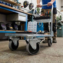 Rosy Brown 75mm Swivel with Braked Castor Wheel - Grey Rubber on Polypropylene & 4-Hole Top Plate - 70kg Load