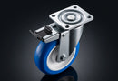 125mm Stainless Steel Braked Castor – Polyurethane Wheel