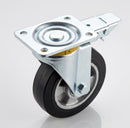 125mm Directional Lock Castor Rubber on Aluminium 300kg Load Capacity