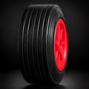 200mm Solid Rubber Trolley Wheel – 19mm Bore, 200kg Load
