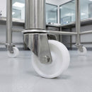 60mm Swivel Bolt Hole Castor – 316 Stainless Steel, Nylon Wheel