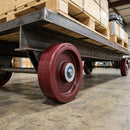 Red Polyurethane Wheel 250mm Cast Iron 31.8mm Bearing