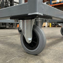 100mm Fixed Castor Grey Rubber Wheel - 320kg Load Capacity