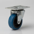 63mm Swivel Castor - Blue Rubber Wheel, 60kg Load Capacity