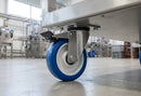 150mm Stainless Steel Braked Castor – Polyurethane Wheel