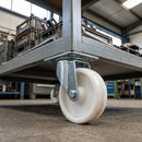 200mm Pressed Steel Swivel Castor – 230kg Load Capacity