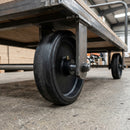 Black Rubber Wheel 200mm Cast Iron 20mm Plain Bore